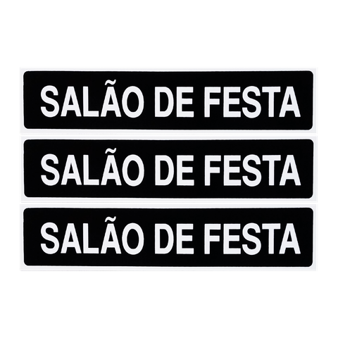Combo 3 Placas De Sinalização Salão De Festa 30x7 Acesso - A-423/1 F9e