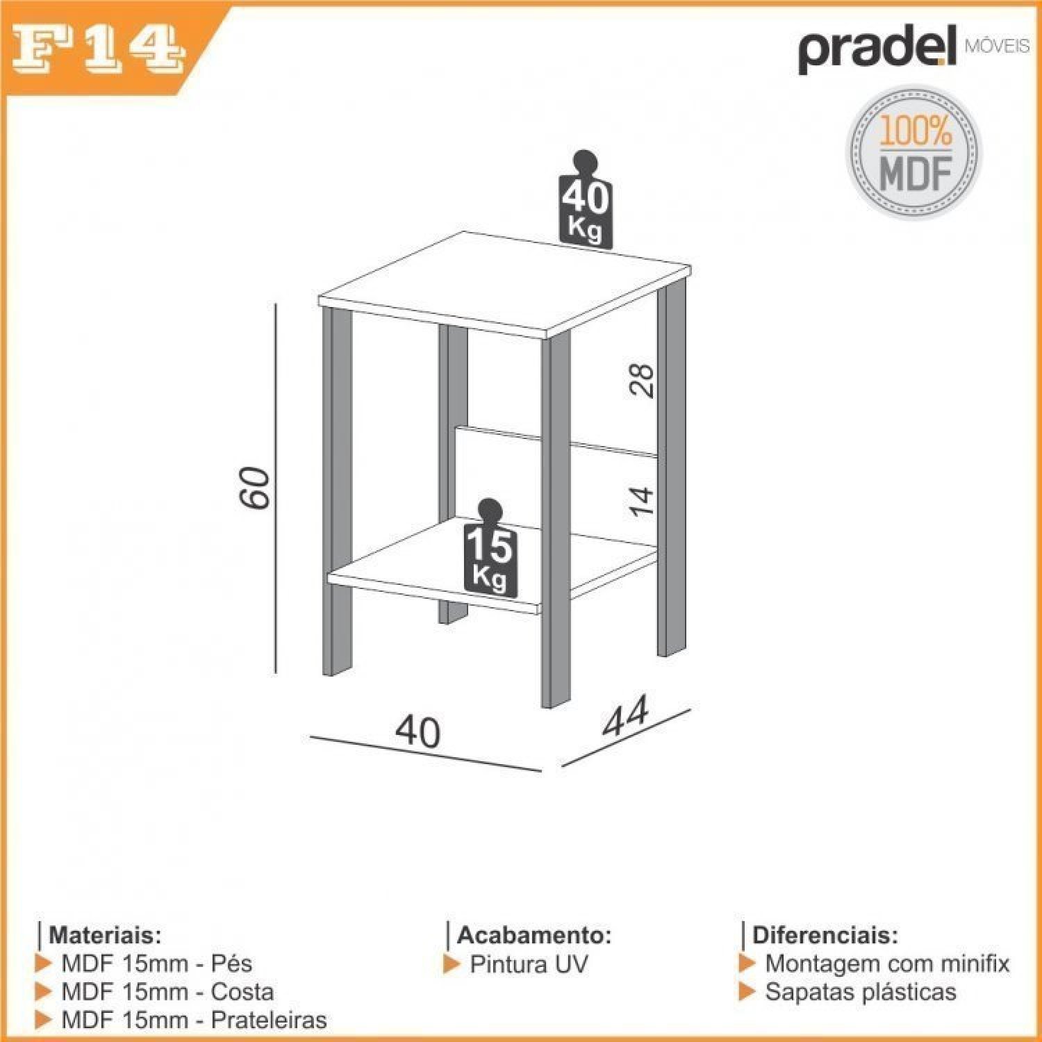 Kit 4 Peças com 1 Escrivaninha em L, 1 Mesa, 1 Gaveteiro e 1 Estante - 13