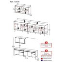 Ver imagem 5 de Armário de Cozinha Compacta 270cm Veneza Multimóveis V2076 Branco/Dourado