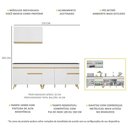 Ver imagem 4 de Armário de Cozinha Compacta 270cm Veneza Multimóveis V2076 Branco/Dourado