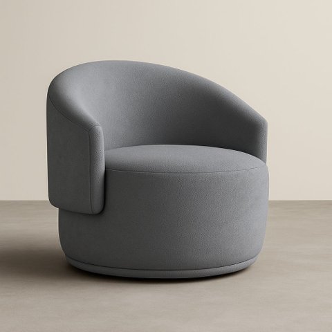 Poltrona Orgânica Oasis Bouclé Premium - Cinza