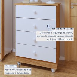 Quarto de Bebê Completo 100% MDF com Guarda Roupa 3 Portas, Cômoda e Berço Mini Cama Life Espresso Móveis - 9