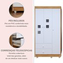 Ver imagem 4 de Quarto de Bebê Completo 100% MDF com Guarda Roupa, Cômoda e Berço Mini Cama Life Espresso Móveis