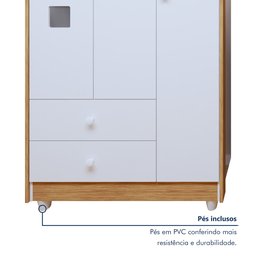 Quarto de Bebê Completo 100% MDF com Guarda Roupa 3 Portas, Cômoda e Berço Mini Cama Life Espresso Móveis - 7