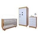 Ver imagem 2 de Quarto de Bebê Completo 100% MDF com Guarda Roupa 3 Portas, Cômoda e Berço Mini Cama Life Espresso Móveis