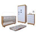 Ver imagem 2 de Quarto de Bebê Completo 100% MDF com Guarda Roupa, Cômoda e Berço Mini Cama Life Espresso Móveis