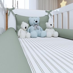 Quarto de Bebê Completo 100% MDF com Guarda Roupa 3 Portas, Cômoda e Berço Mini Cama Life Espresso Móveis - 16