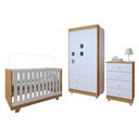 Ver imagem 2 de Quarto de Bebê Completo 100% MDF com Guarda Roupa 3 Portas, Cômoda e Berço Mini Cama Life Espresso Móveis