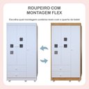 Ver imagem 4 de Quarto de Bebê Completo 100% MDF com Guarda Roupa, Cômoda e Berço Mini Cama Life Espresso Móveis