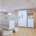 Ver imagem 1 de Quarto de Bebê 100% MDF Berço Minicama com Colchão, Cômoda e Guarda Roupa 3 Portas Life