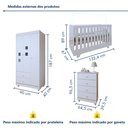 Ver imagem 4 de Quarto de Bebê 100% MDF Berço Minicama com Colchão, Cômoda e Guarda Roupa 3 Portas Life