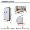 Ver imagem 3 de Quarto de Bebê 100% MDF Berço Minicama com Colchão, Cômoda e Guarda Roupa 3 Portas Life
