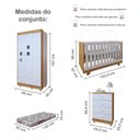 Ver imagem 3 de Quarto de Bebê 100% MDF Berço Minicama com Colchão, Cômoda e Guarda Roupa 3 Portas Life Branco/Ypê