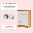 Ver imagem 6 de Quarto de Bebê Completo 100% MDF com Guarda Roupa 3 Portas, Cômoda e Berço Life Espresso Móveis