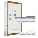 Ver imagem 2 de Quarto de Bebê Completo 100% MDF com Guarda Roupa 3 Portas, Cômoda e Berço Life Espresso Móveis Branco/Ypê