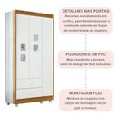 Ver imagem 3 de Quarto de Bebê Completo 100% MDF com Guarda Roupa 3 Portas, Cômoda e Berço Life Espresso Móveis