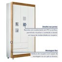 Ver imagem 2 de Quarto de Bebê Completo 100% MDF com Guarda Roupa 3 Portas, Cômoda e Berço Life Espresso Móveis