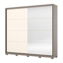 Ver imagem 1 de Guarda Roupa Casal 02 Portas Deslizantes com Espelho 03 Gavetas Dream D350 Avelã Off White - Henn