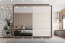 Ver imagem 4 de Guarda Roupa Casal 02 Portas Deslizantes com Espelho 03 Gavetas Dream D350 Avelã Off White - Henn