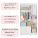 Ver imagem 7 de Quarto de Bebê 100% MDF Berço com Colchão Cômoda Soft e Guarda Roupa 3 Portas Life Branco