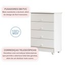 Ver mais imagens de Quarto de Bebê 100% MDF Berço com Colchão Cômoda Soft e Guarda Roupa 3 Portas Life Branco
