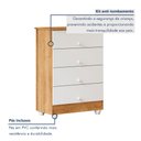 Ver imagem 7 de Quarto de Bebê 100% MDF Berço com Colchão, Cômoda Soft e Guarda Roupa 3 Portas Life Branco/Ypê