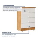 Ver mais imagens de Quarto de Bebê 100% MDF Berço com Colchão, Cômoda Soft e Guarda Roupa 3 Portas Life Branco/Ypê