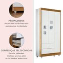 Ver imagem 4 de Quarto de Bebê 100% MDF Berço com Colchão, Cômoda Soft e Guarda Roupa 3 Portas Life Branco/Ypê