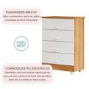 Ver imagem 7 de Quarto de Bebê 100% MDF Berço com Colchão, Cômoda Soft e Guarda Roupa 3 Portas Life Branco/Ypê