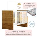Ver mais imagens de Quarto de Bebê 100% MDF Berço com Colchão, Cômoda Soft e Guarda Roupa 3 Portas Life Branco/Ypê