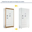Ver imagem 3 de Quarto de Bebê 100% MDF Berço com Colchão, Cômoda Soft e Guarda Roupa 3 Portas Life Branco/Ypê