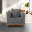 Ver imagem 2 de Poltrona Decorativa Viena Suede Cinza - Madeira Prima Deccor
