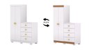 Ver imagem 2 de Roupeiro Cômoda 4 Gavetas 2 Portas Cristal - Branco/ Camarim Flex Vila Rica