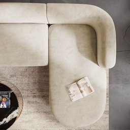 Sofá Modular Celinne Luxuoso Sala de Estar Decoração Luxo 265cm Bouclé Bege - 7