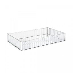 Bandeja de Metal com Espelho Prateada 25cm X 15cm X 4cm - Lyor - 4