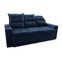 Ver mais imagens de Conjunto de Sofá 3 e 2 Lugares Retrátil e Reclinável 2.00x1.50m Cama Inbox Smal Suede Azul