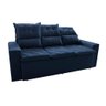 Conjunto de Sofá 3 e 2 Lugares Retrátil e Reclinável 2.00x1.50m Cama Inbox Smal Suede Azul - 8