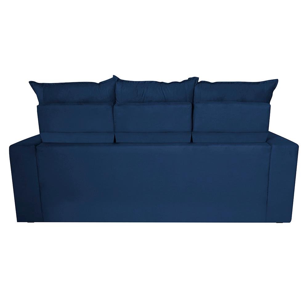 Conjunto de Sofá 3 e 2 Lugares Retrátil e Reclinável 2.00x1.50m Cama inBox Smal Suede Azul - 6