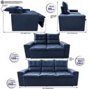 Ver imagem 2 de Conjunto de Sofá 3 e 2 Lugares Retrátil e Reclinável 2.00x1.50m Cama Inbox Smal Suede Azul