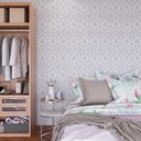 Ver imagem 1 de Papel de Parede Arabesco Branco C Cinza Gh Papel de Parede 3,5m