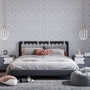 Ver imagem 2 de Papel de Parede Arabesco Branco C Cinza Gh Papel de Parede 3,5m