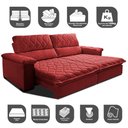 Ver imagem 3 de Sofá Retrátil e Reclinável 2,95m Molas Ensacadas Cama inBox Big Home com Bordado Velusoft