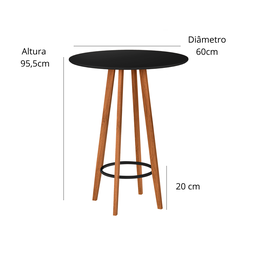 Conjunto Bistro e Banquetas Paris Moderna Área Gourmet Premium Resistente Sacada Hall Cor Nature - 6