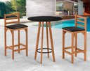 Ver imagem 1 de Conjunto Bistro e Banquetas Paris Moderna Área Gourmet Premium Resistente Sacada Hall Cor Nature
