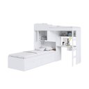 Ver imagem 4 de Kit Conjunto Quarto Juvenil Infantil 2 Camas Armário Gavetas Escrivaninha Escada Cama Alta Branco