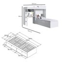 Ver imagem 3 de Kit Conjunto Quarto Juvenil Infantil 2 Camas Armário Gavetas Escrivaninha Escada Cama Alta Branco