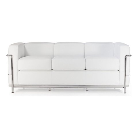 Mobílias Design Premium Le Corbusier de 3 Lugares Color - Branco