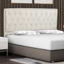 Ver imagem 1 de Cabeceira Cama Box King Jadi 195 Cm Suede Bege Claro - MV Estofados Shop