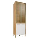 Ver imagem 1 de Paneleiro Nobre 4 Portas 4 Prateleiras MDF 73cm Off White e Cinamomo