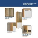 Ver imagem 3 de Paneleiro Nobre 4 Portas 4 Prateleiras MDF 73cm Off White e Cinamomo